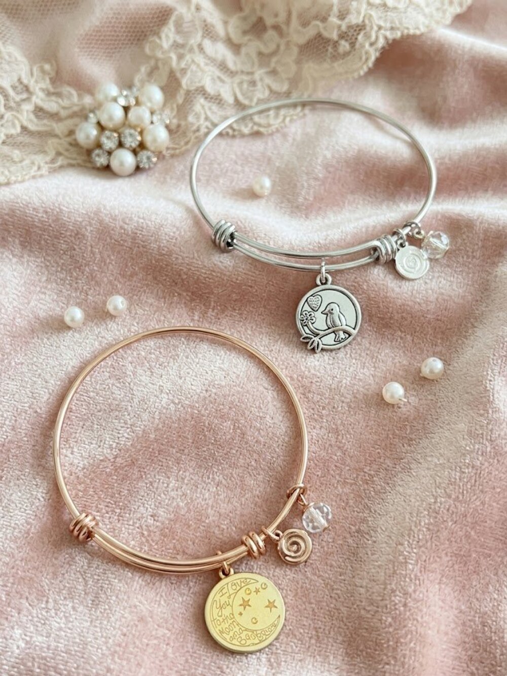 Love This Life Adjustable Charm Bracelets – Gold & Silver Set